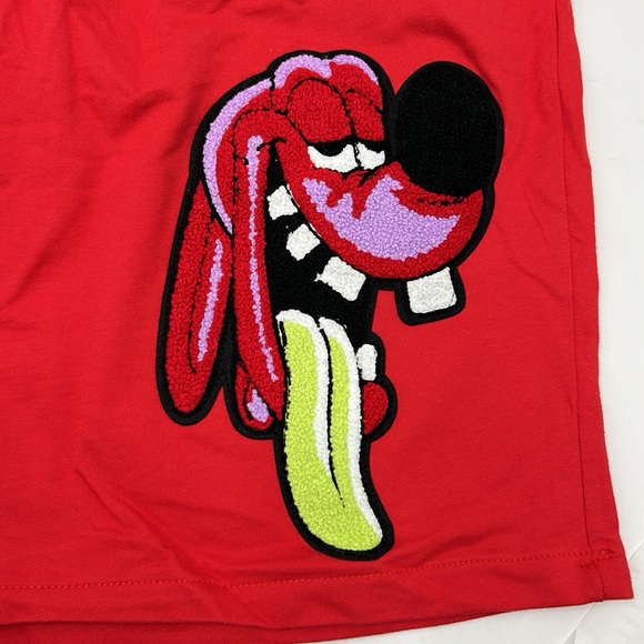 RAW OWN THE NOW MENS SIZE SMALL GRAPHIC PATCH 2 POCKET RED SHORTS - Picture 4 of 11
